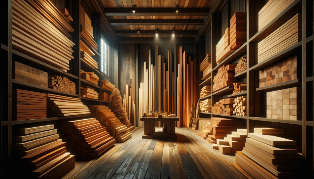 The-Lumber-Lovers-Lair.-The-setting-is-warm-and-inviting-emphasizing-the-beauty-of-raw-materials-in-a-woodworking