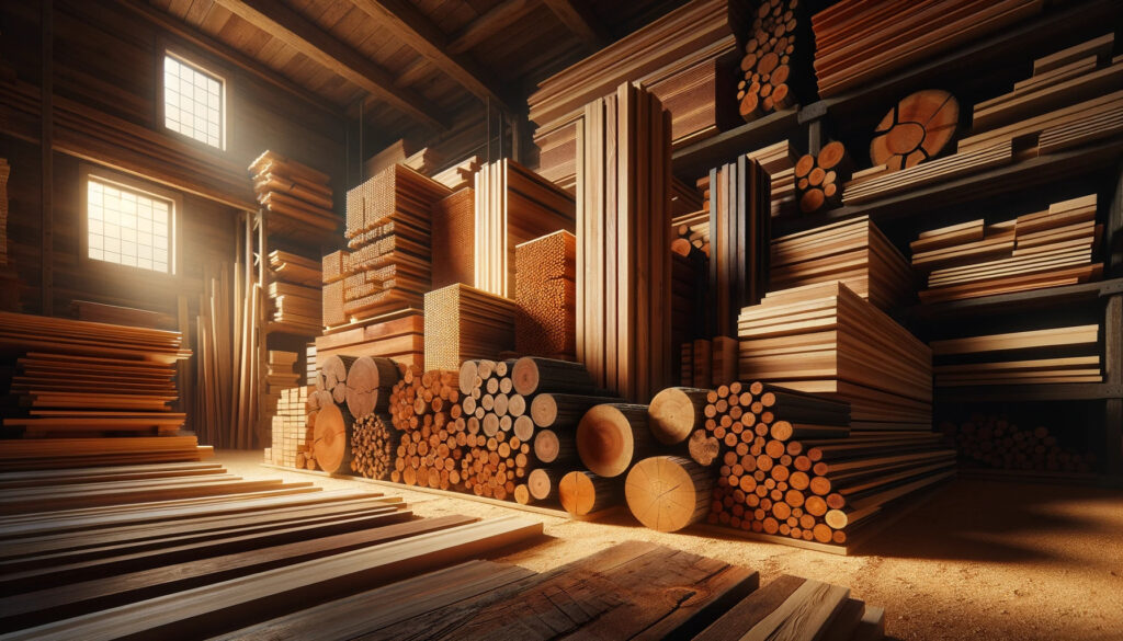 The-Lumber-Lovers-Lair.-The-setting-is-warm-and-inviting-emphasizing-the-beauty-of-raw-materials-in-a-woodworking