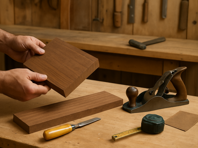 Illustrative woodworking scene for How to Choose Your First Hardwood Without Overspending