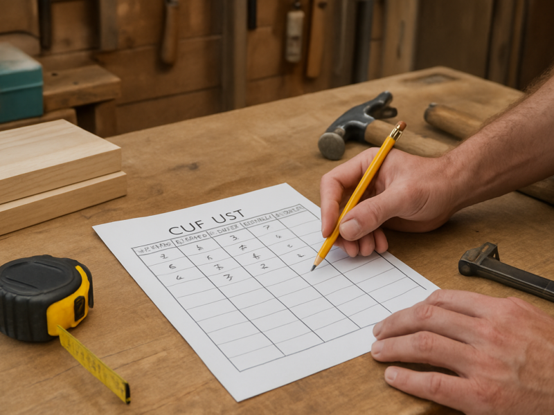 Illustrative woodworking scene for How to Make a Woodworking Cut List That Actually Saves Material