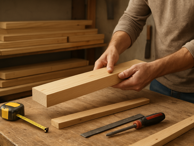 Illustrative woodworking scene for How to Pick Lumber at a Home Center for Straight, Stable Projects