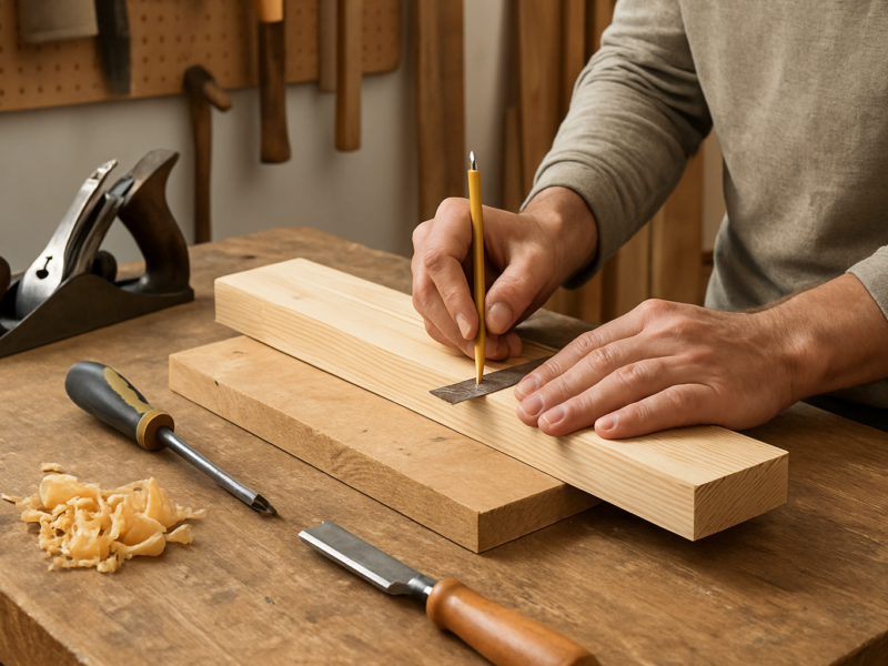 Illustrative woodworking scene for How to Practice Woodworking Without Wasting Expensive Lumber
